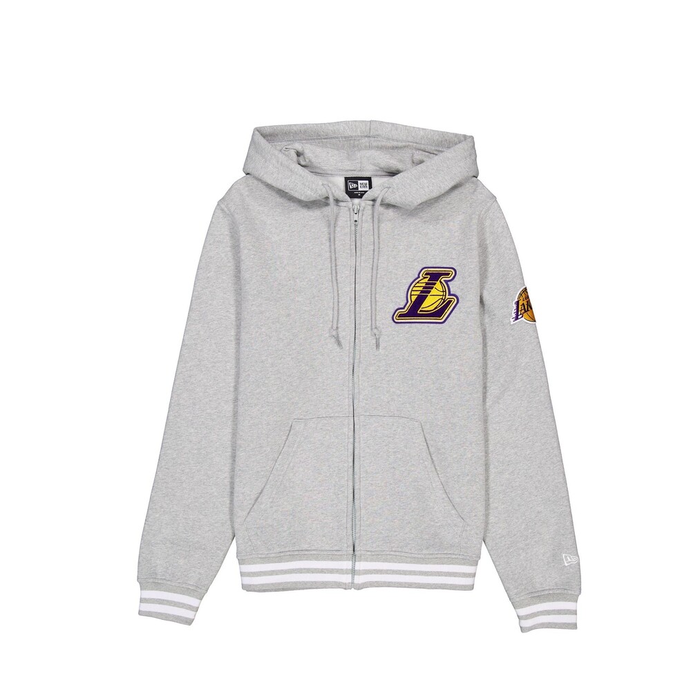 New Era Los Angeles Lakers Gray Logo Select Full-Zip Hoodie - Size M